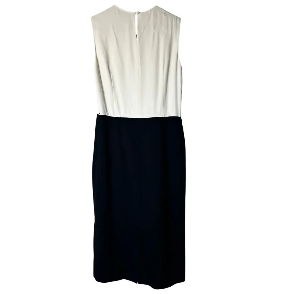 Michael Kors Dress Size 4 Vintage Classic Timeless Wool Blend Cream‎ Black